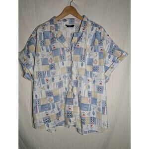 Rhymes vintage 90s Womens button Up Sz XL XXL cottagecore grandma core Artsy